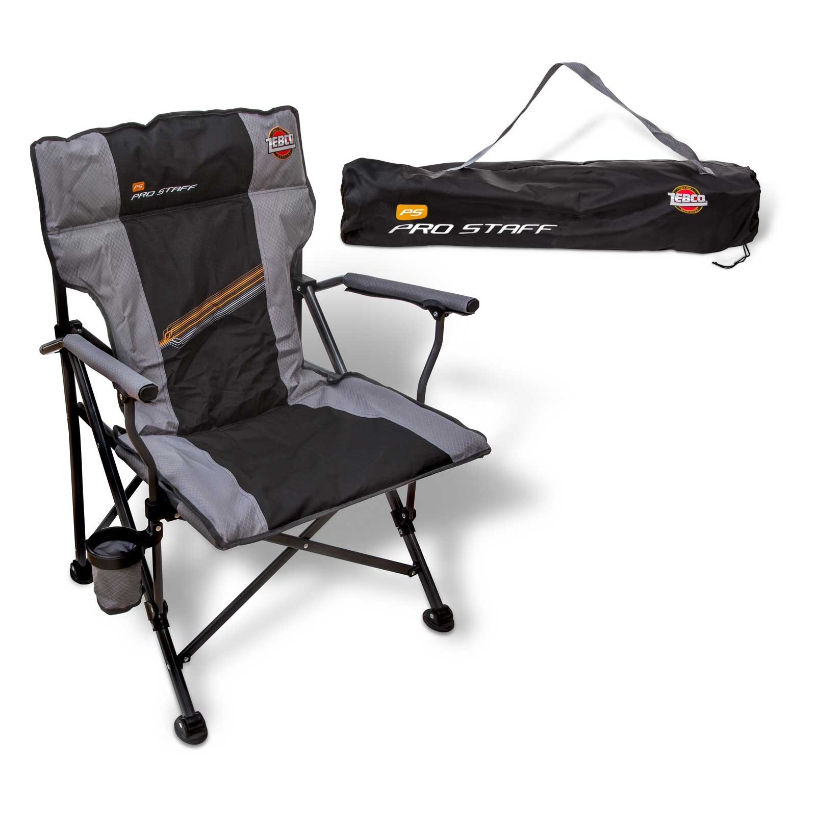 Zebco Pro Staff Supreme Angelstuhl Campingstuhl Klappstuhl schwarz grau