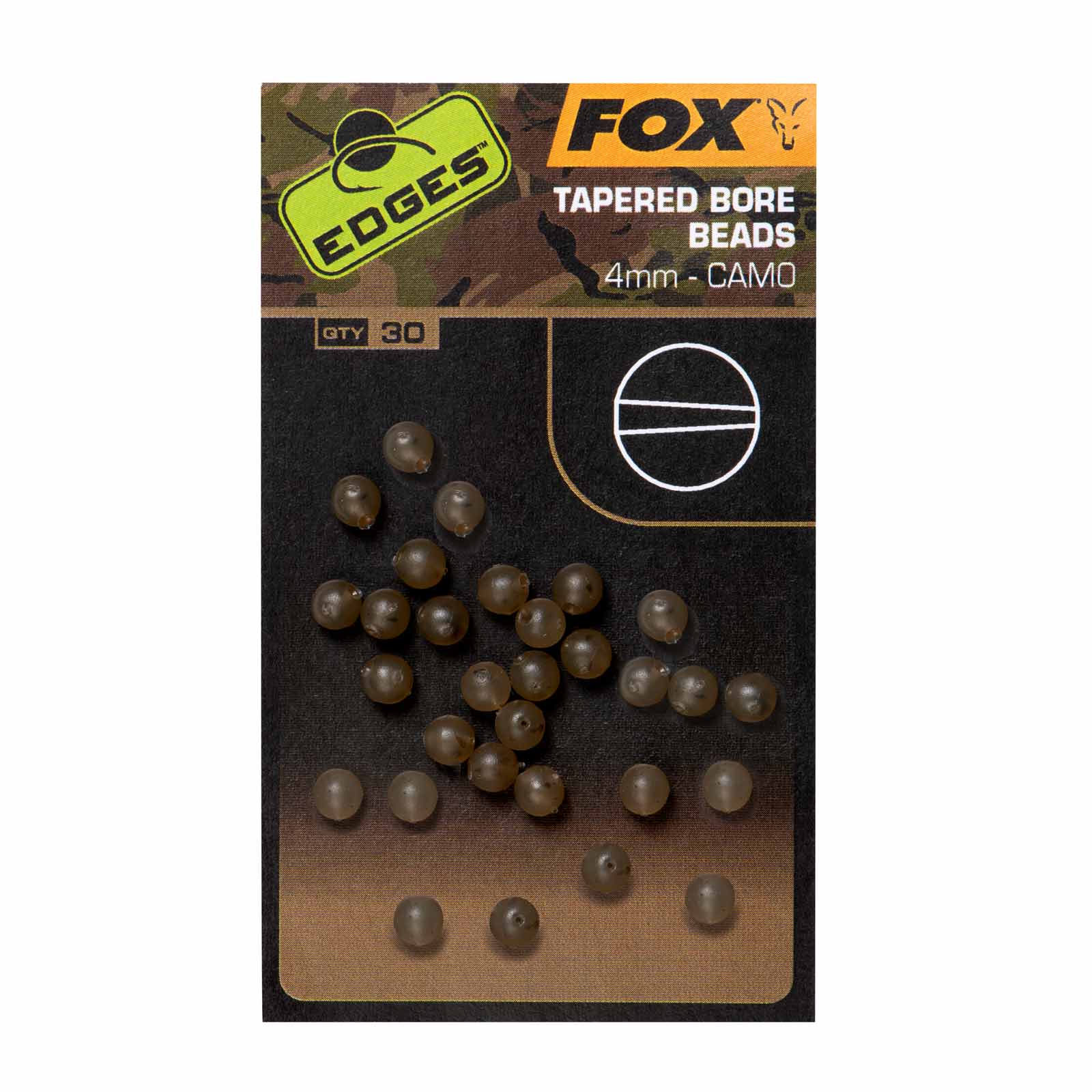 Fox Edges Camo Tapered Bore Bead 4mm Gummiperlen Karpfenzubehör