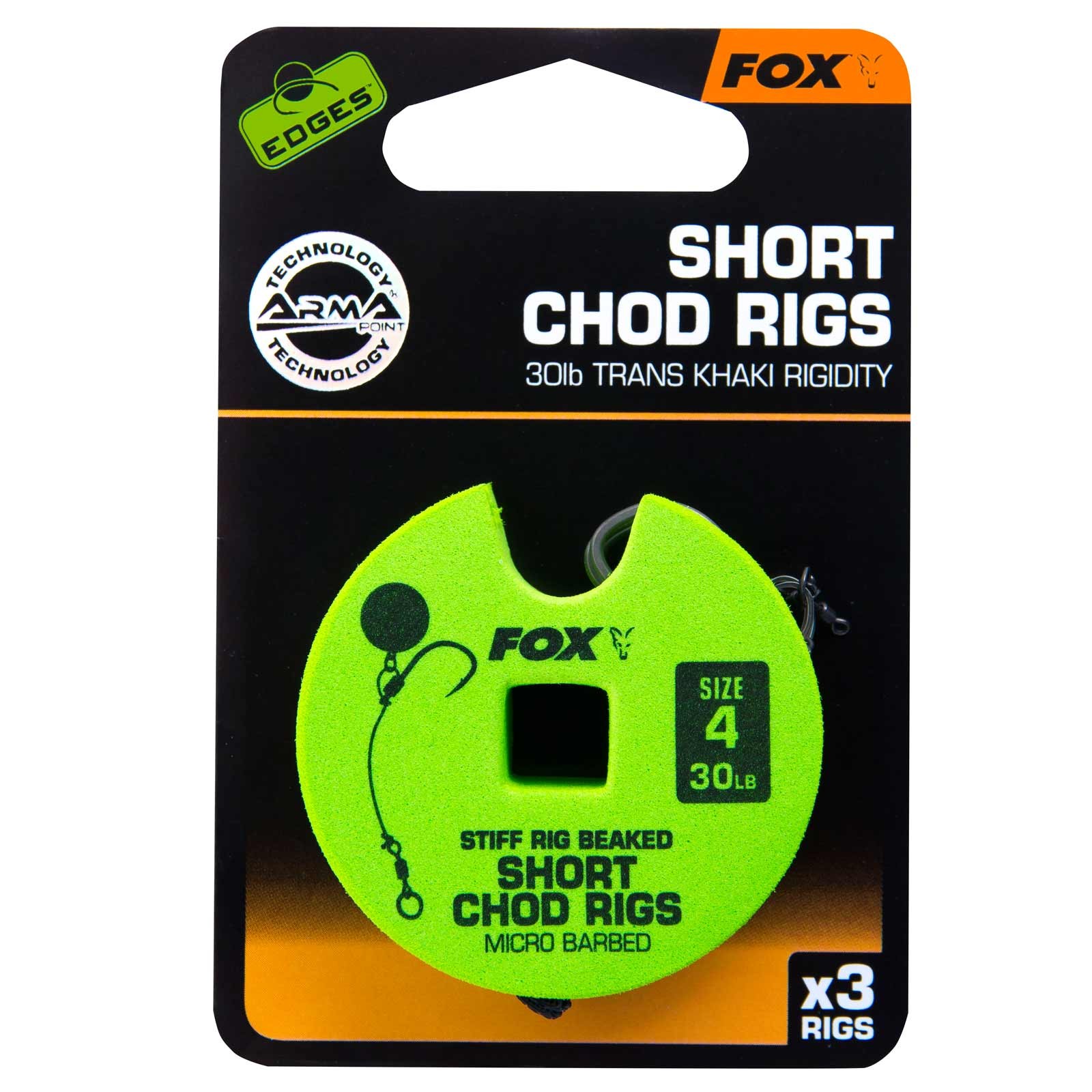 Fox Edges Armapoint Stiff Rig Beaked Chod Rig Short 30lb Karpfenrig