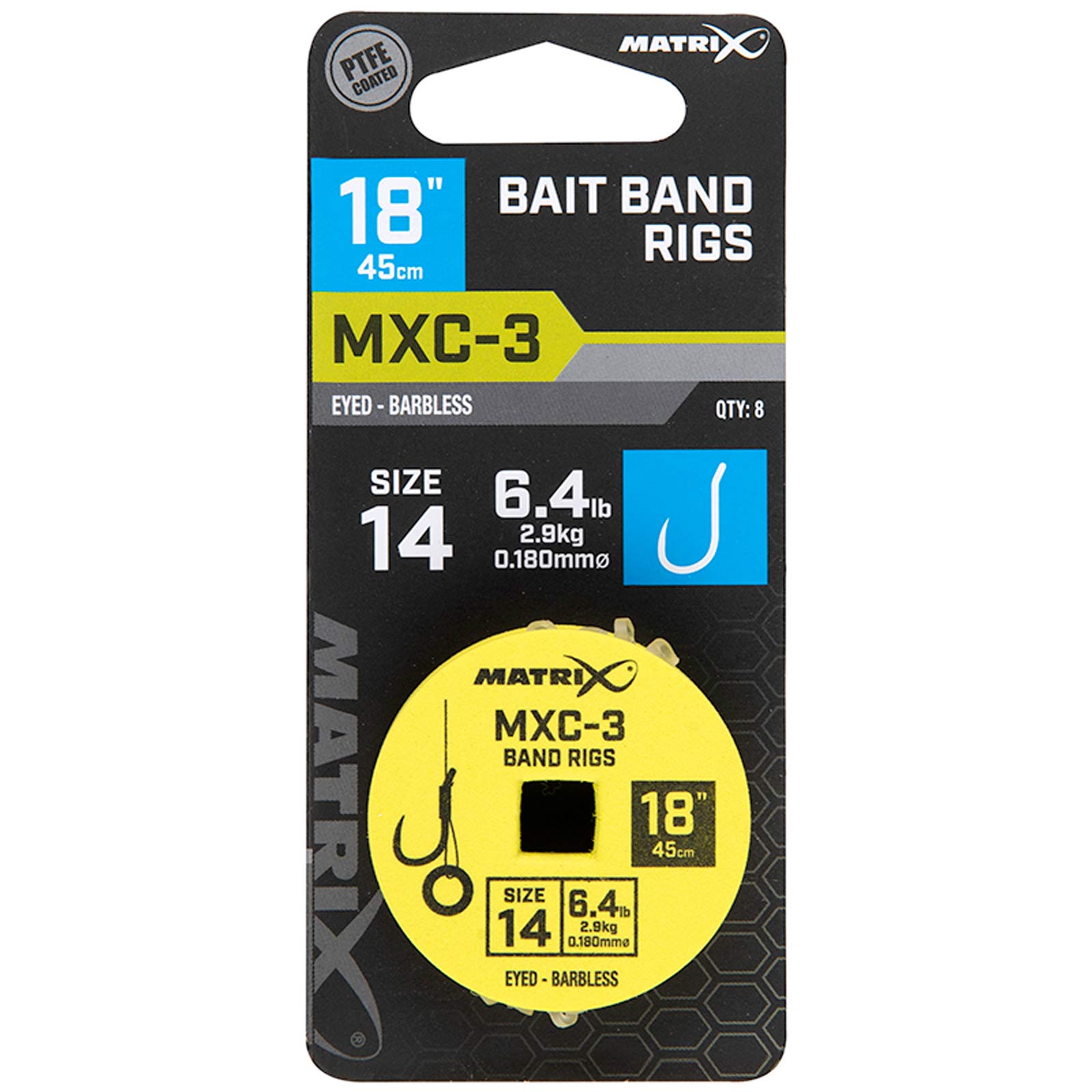 Matrix MXC-3 Size 14 Barbless / 0.18mm / 18" (45cm) / Band - 8pcs