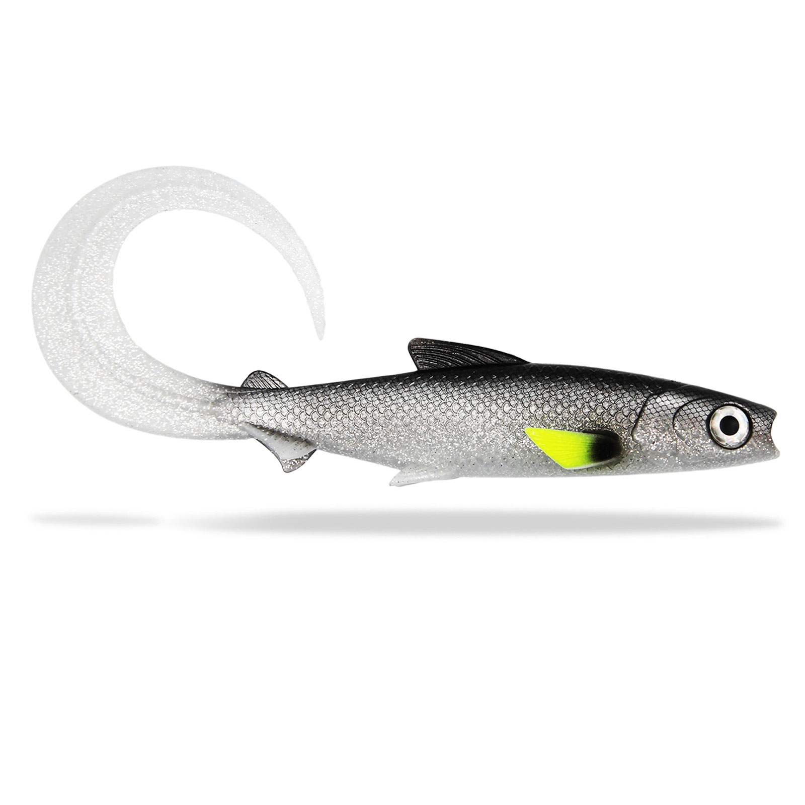 FishingGhost Renky Shad CRL Curly Tail White Fish Pearl Gummifisch