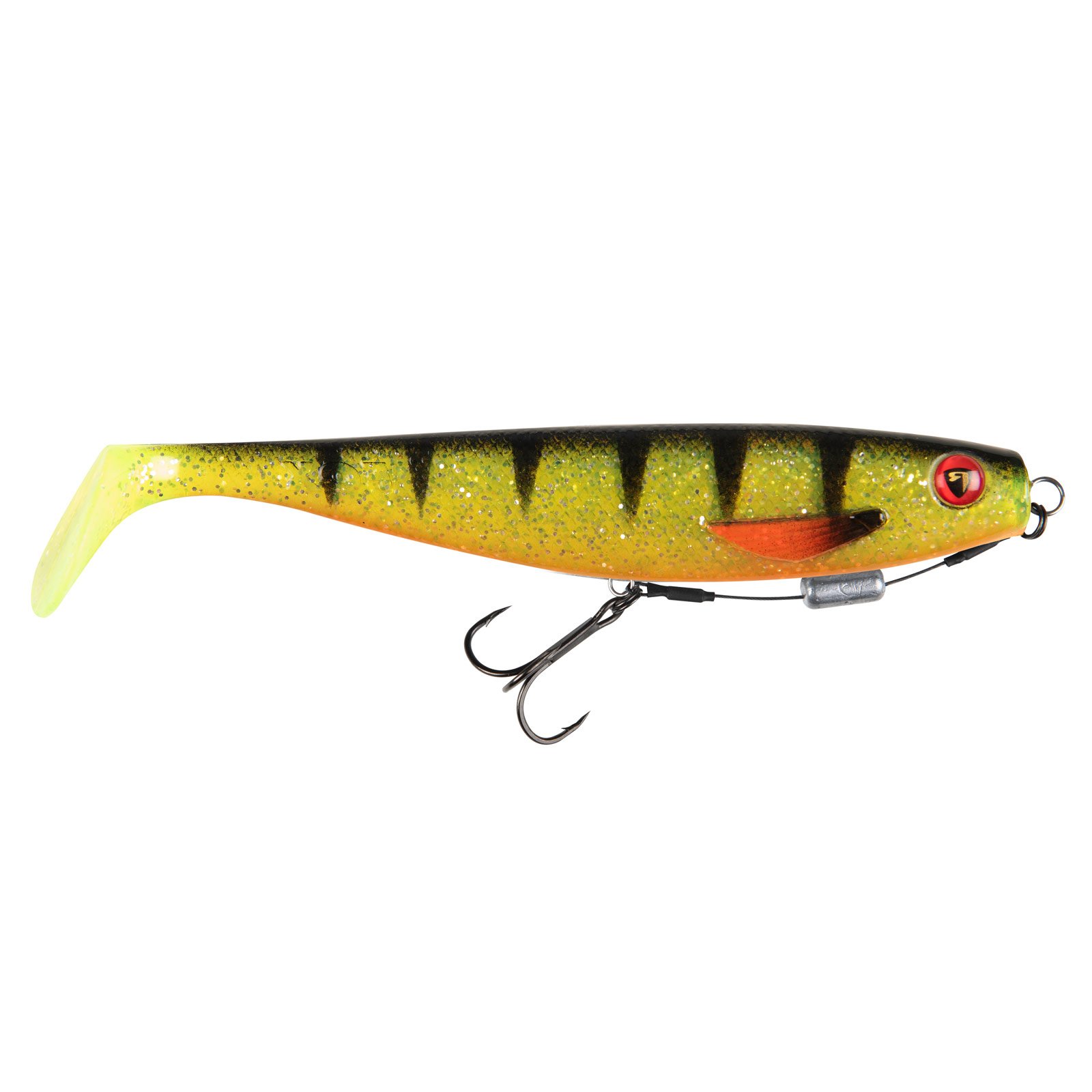 Fox Rage Pro Shad Loaded montierter UV Perch Gummifisch