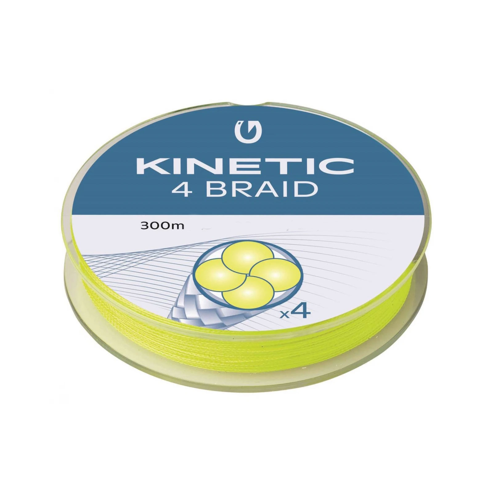 Kinetic 4 Braid 300m Fluo Yellow Geflochtene Angelschnur