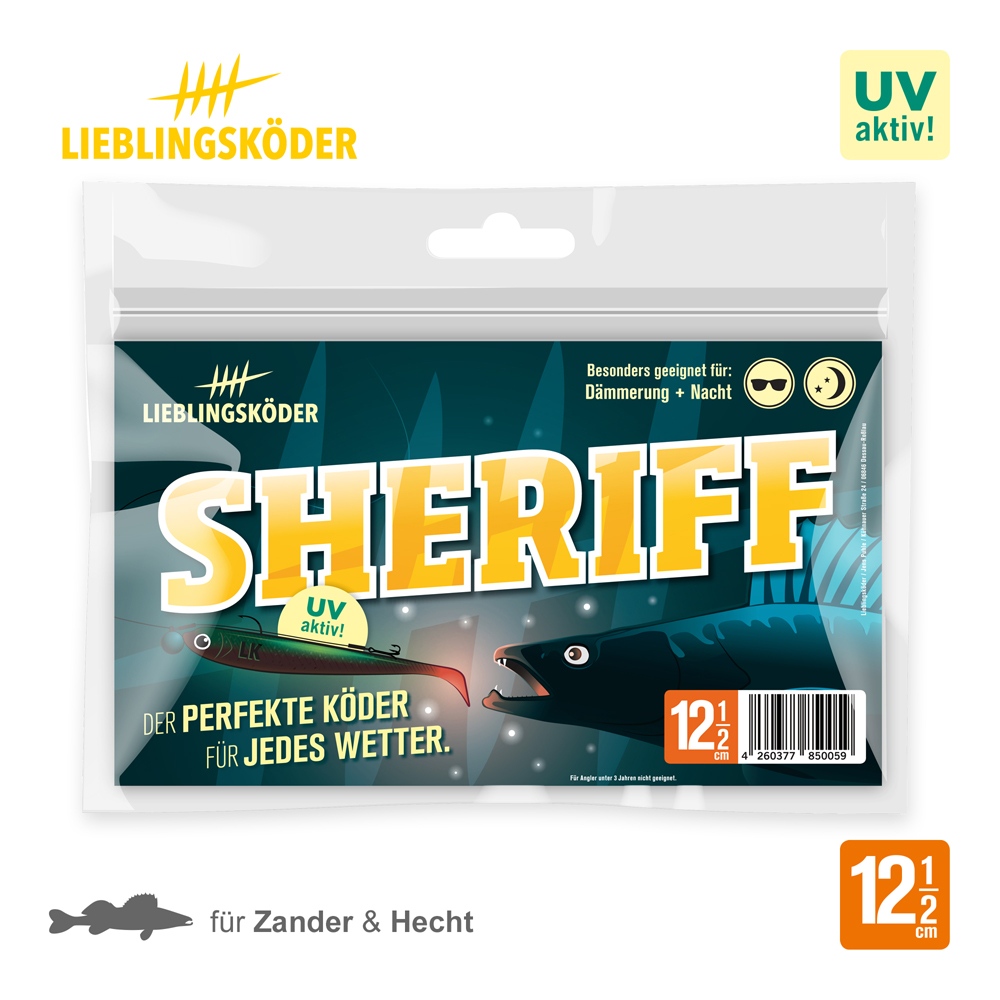 Lieblingsköder 12,5cm Sheriff Gummifisch Verpackung