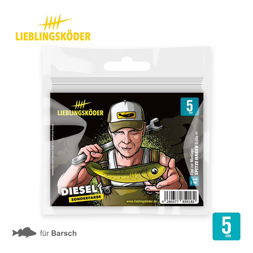 Lieblingsköder 5cm Diesel Gummifisch Verpackung