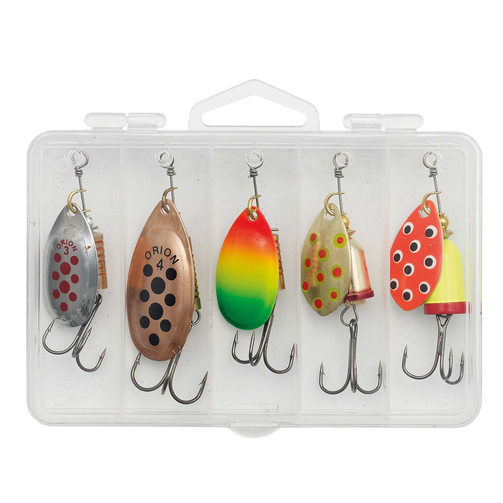 Kinetic CT Trout Mix Forellen Spinner Angelset - 5 Forellenköder mit Box