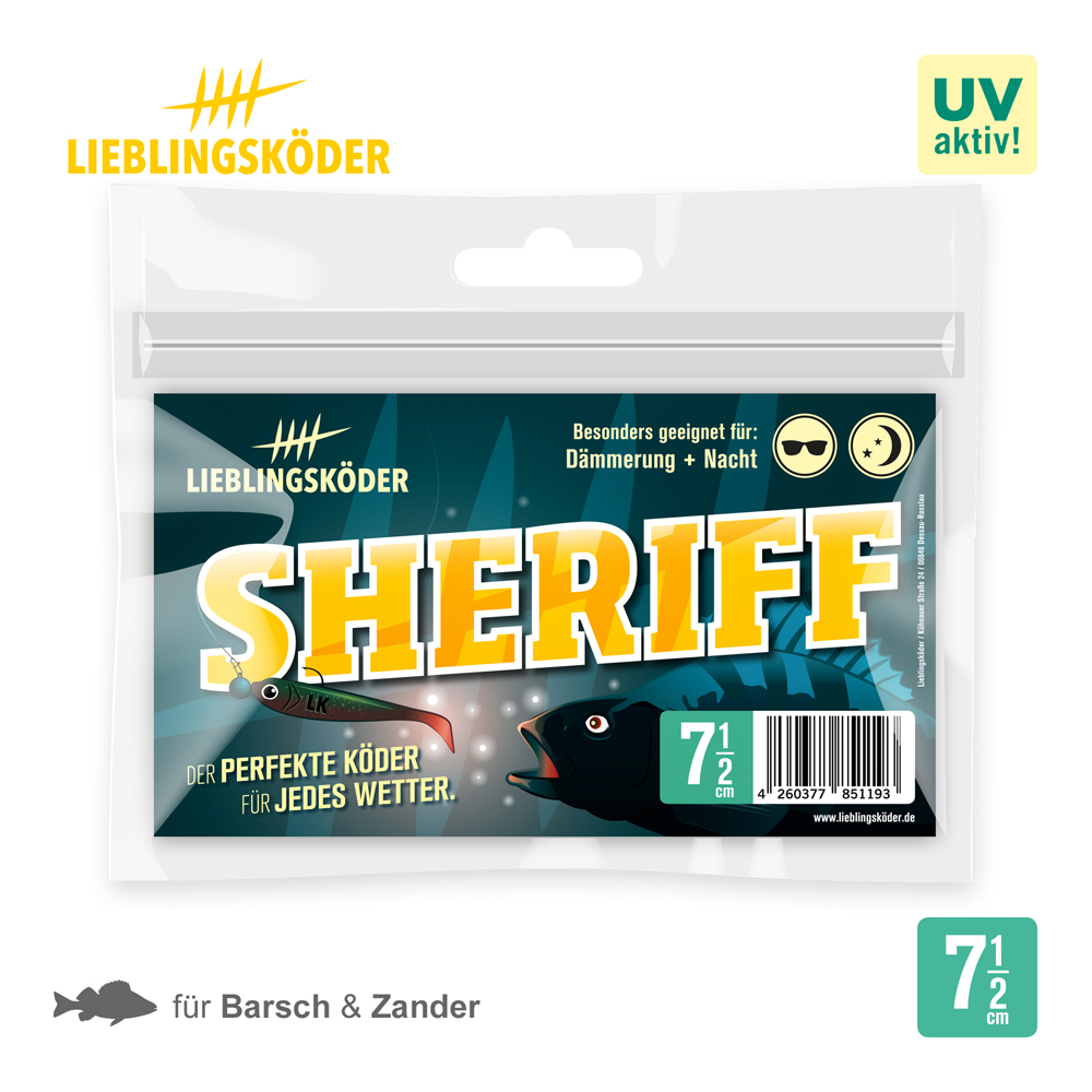 Lieblingsköder 7,5cm Sheriff Gummifisch Verpackung