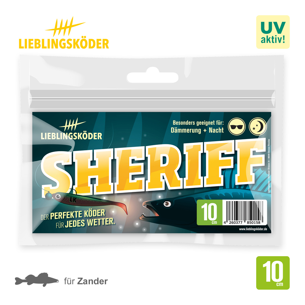 Lieblingsköder 10cm Sheriff Gummifisch Verpackung