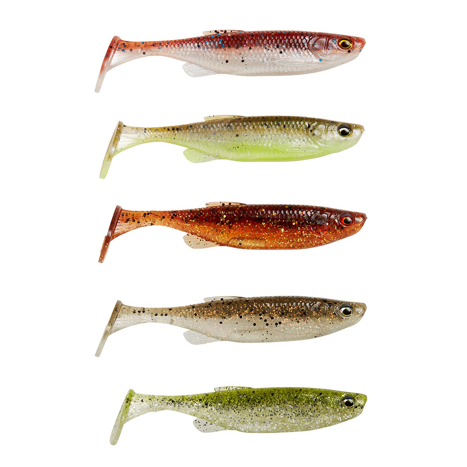 Savage gear Fat Minnow T-Tail Mix 5pcs. Clearwater Gummifisch