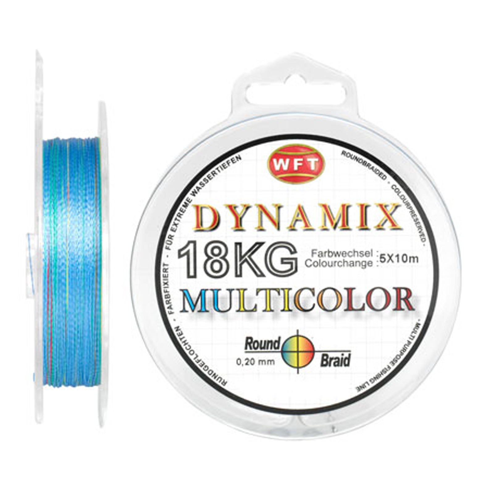 WFT Dynamix KG Round Multicolor Geflochtene Angelschnur