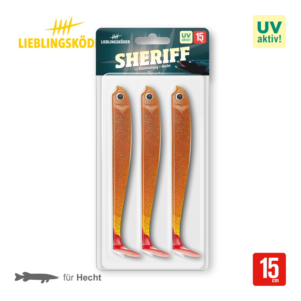 Lieblingsköder 15,0cm Sheriff Gummifisch Verpackung