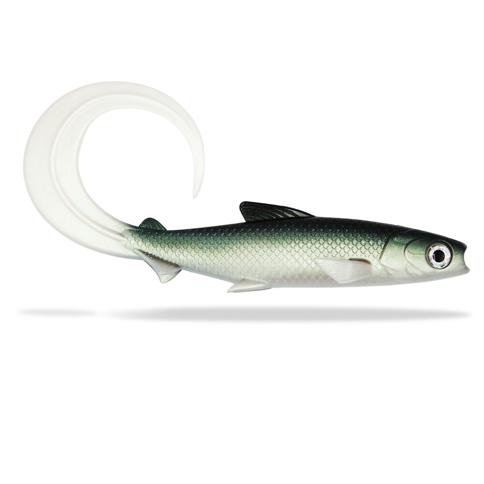 FishingGhost Renky Shad CRL Curly Tail White Fish Gummifisch