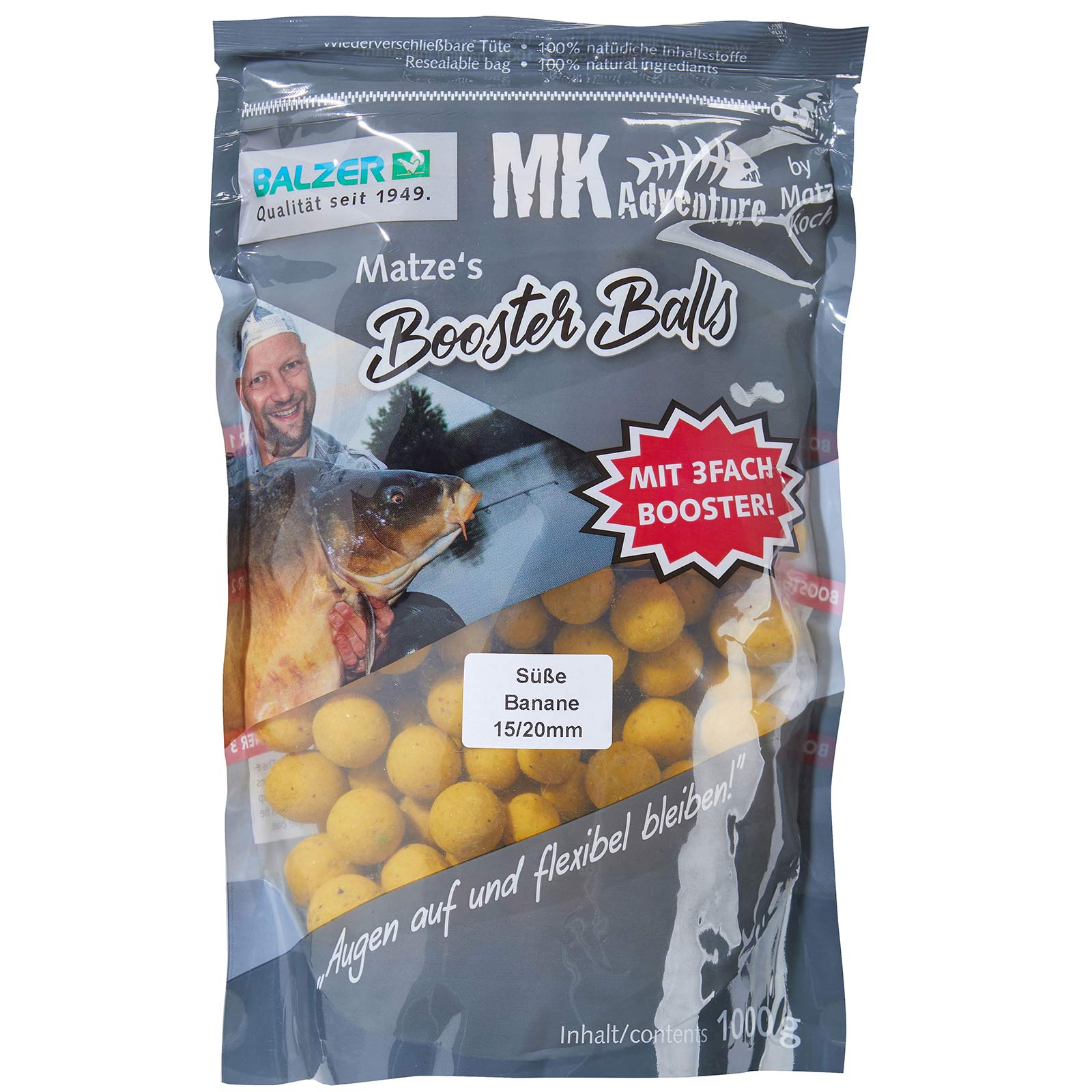 Balzer Matze Koch Booster Balls Süße Banane Boilies Gelb 1kg Special Edition Boilies