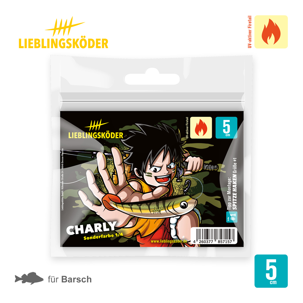 Lieblingsköder 5cm Charly Gummifisch Verpackung