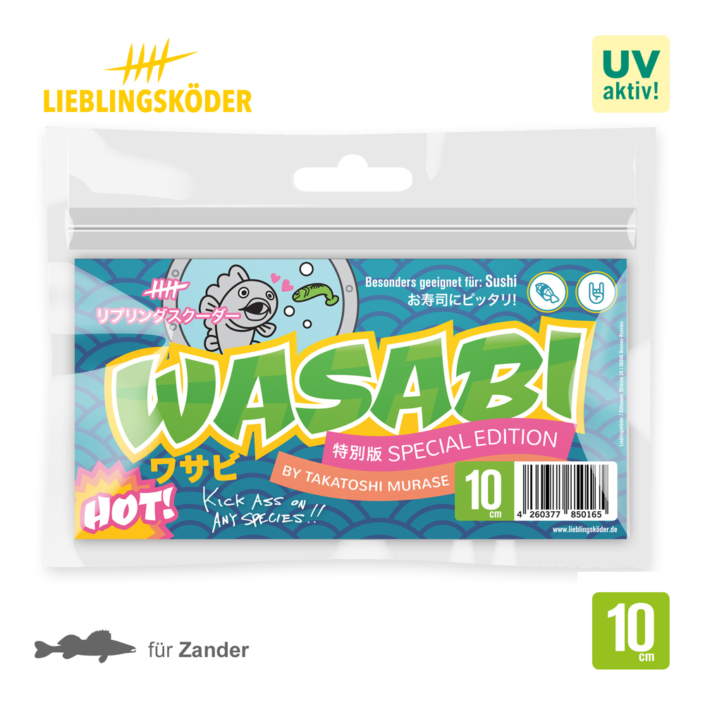 Lieblingsköder 10cm Wasabi Gummifisch Verpackung