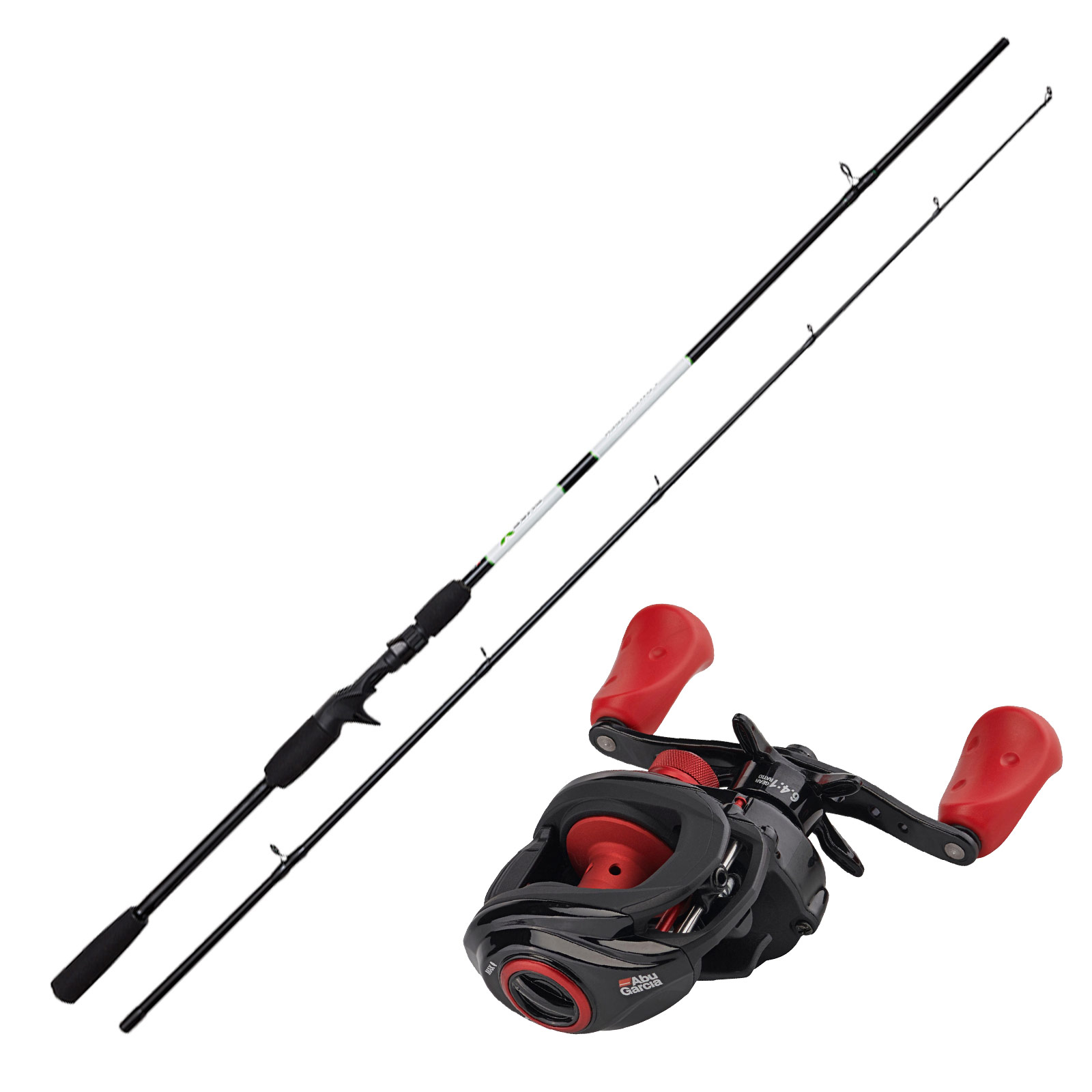 Baitcaster Combo - Markenware Komplett Profi Angelset Baitcast ABU Rolle + Rute