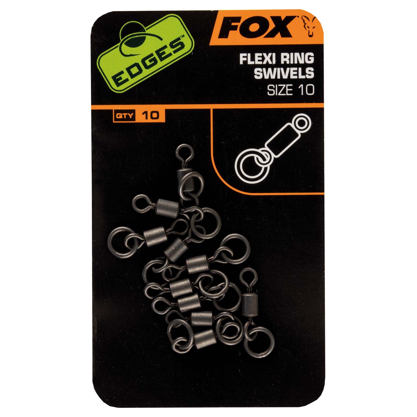 Fox Edges Flexi Ring Swivel Size 10 Karpfenangeln Zubehör