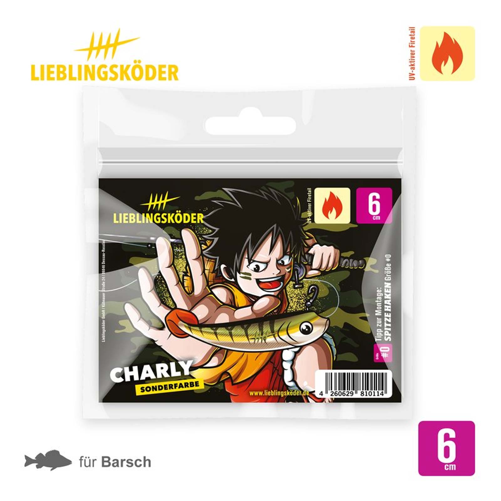 Lieblingsköder 6,0cm Charly Gummifisch pack