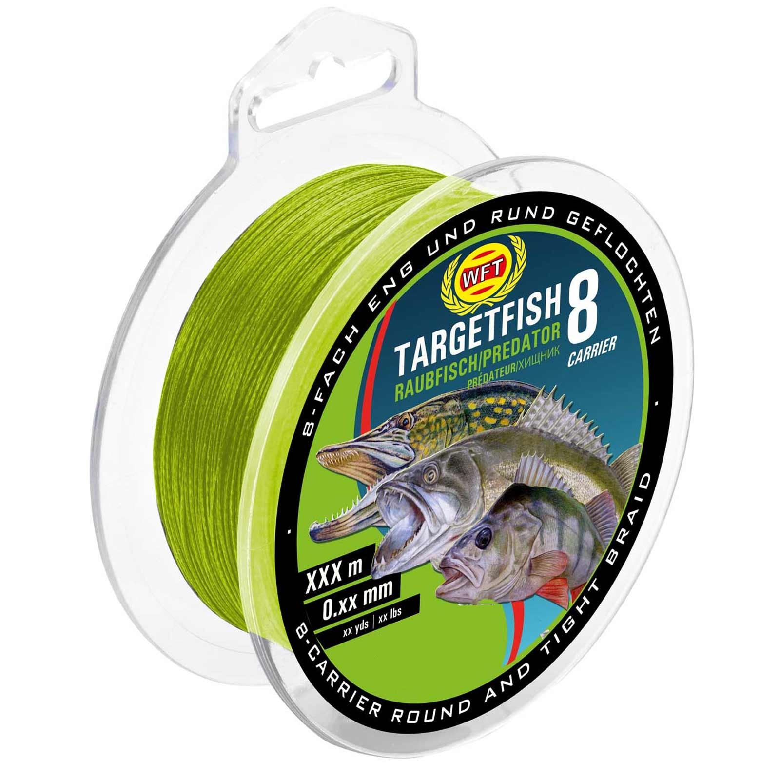 WFT Target Fish 8 Raubfisch Chartreuse 150m geflochtene Schnur