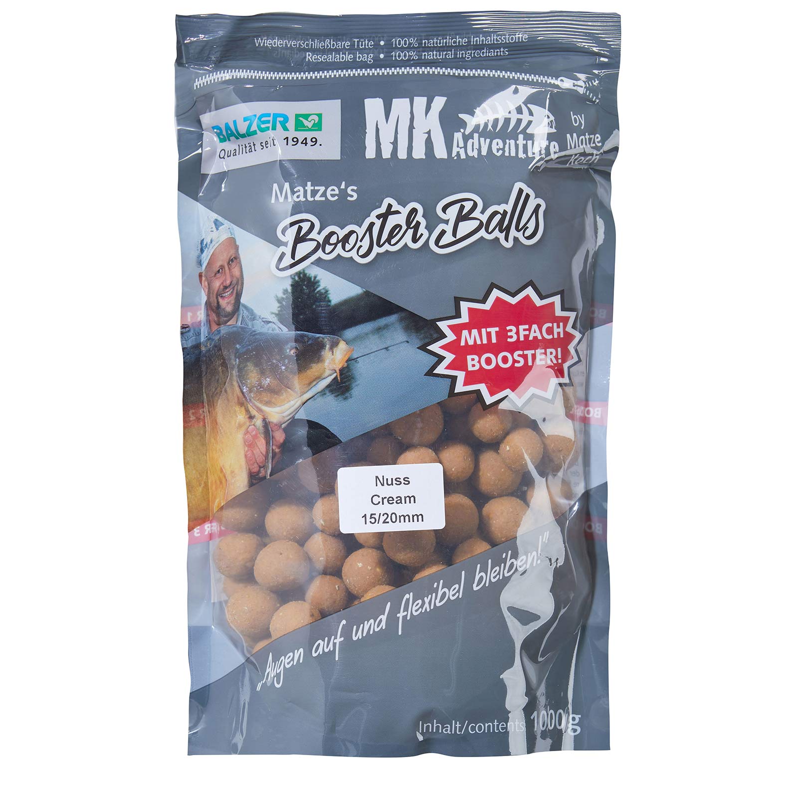 Balzer Matze Koch Booster Balls Nuss/Cream Boilies Braun 1kg Special Edition Boilies