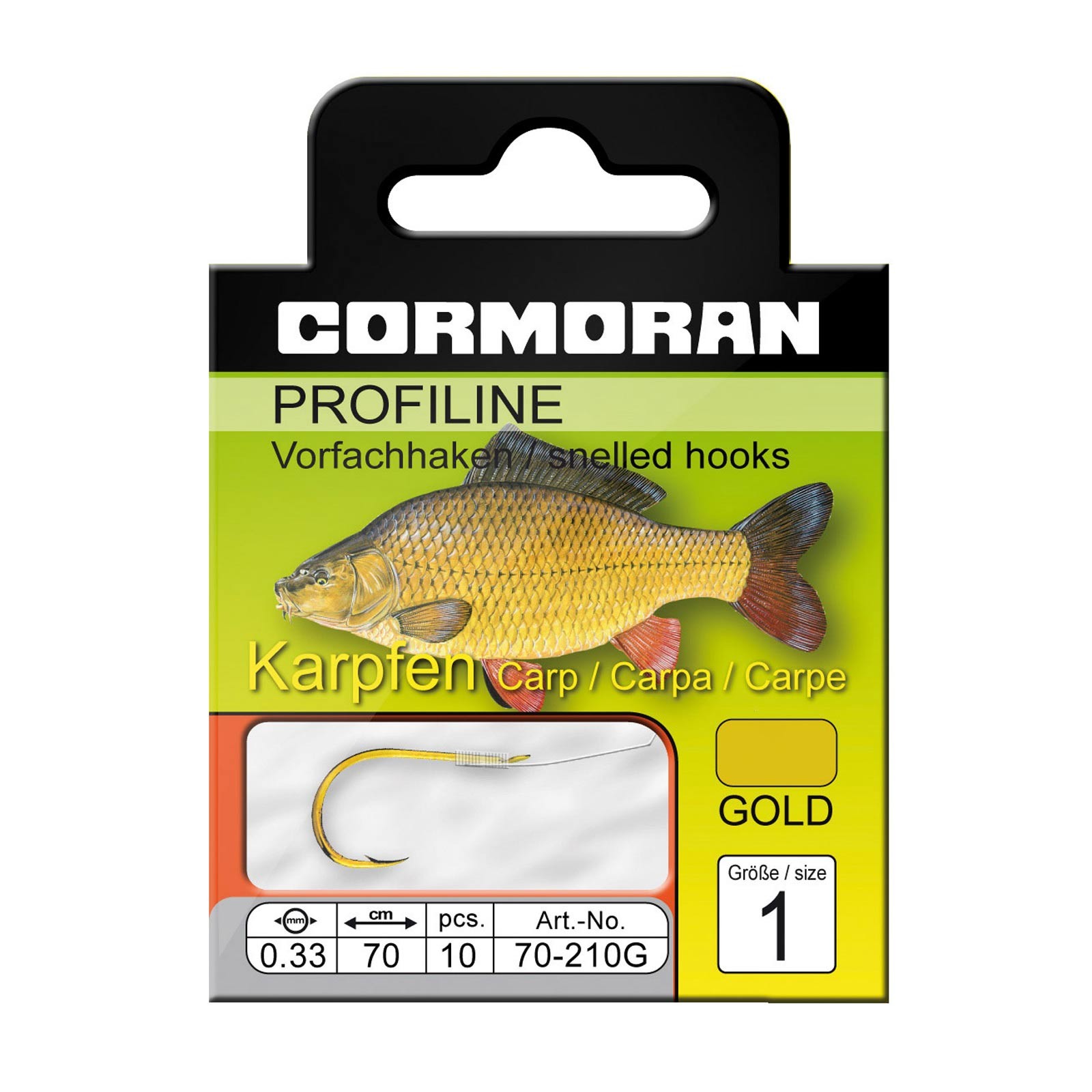 Cormoran Profiline Karpfenhaken gold gebunden