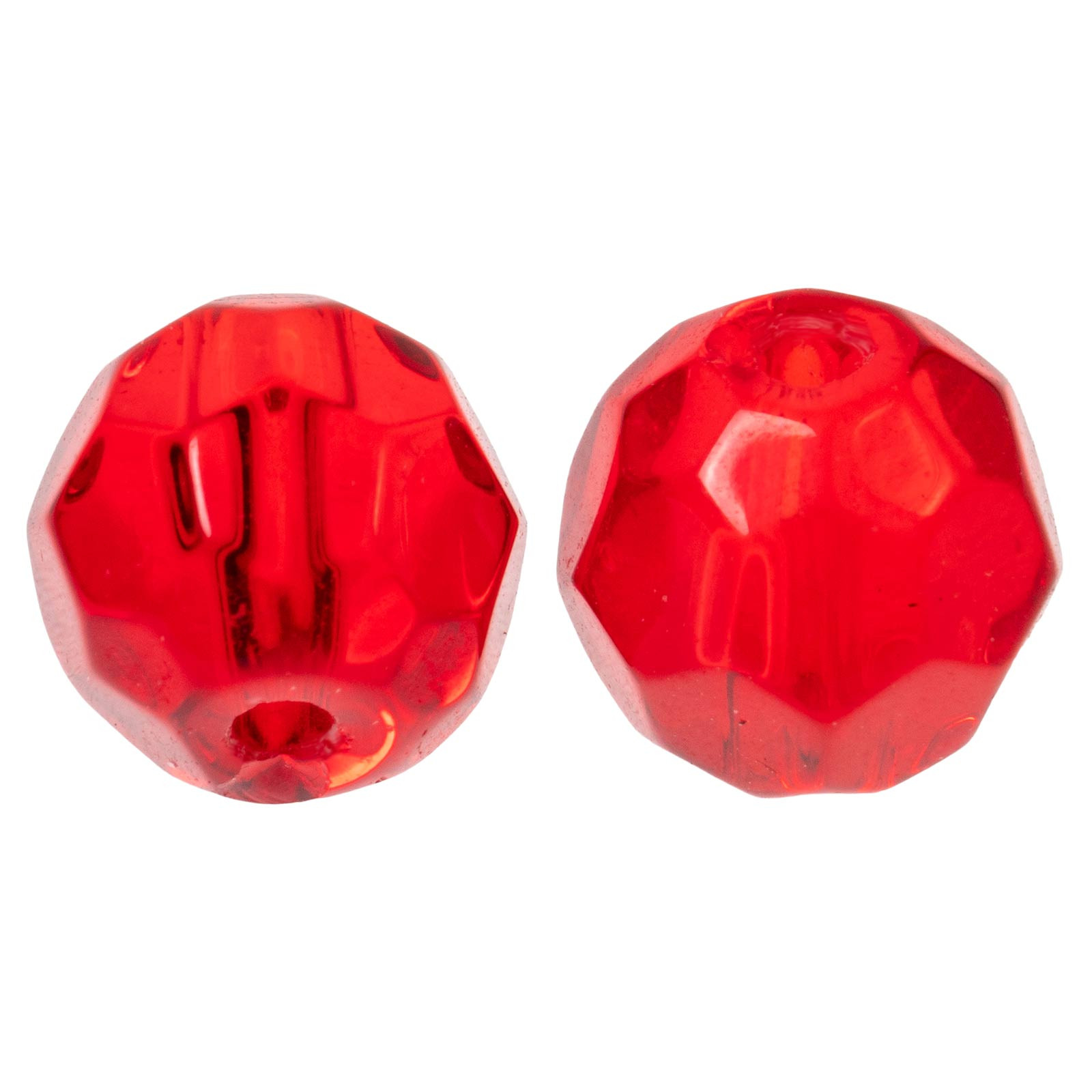 Zeck Faceted Glass Beads Red 10Stk. Angelzubehör