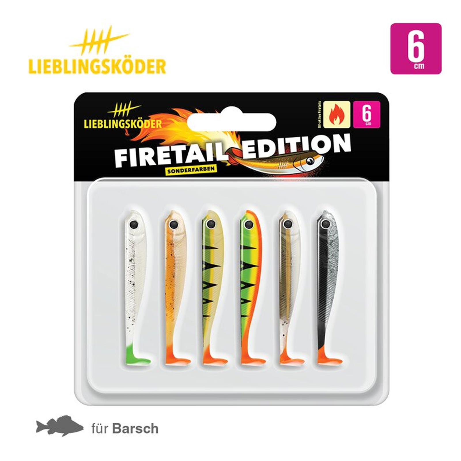 Lieblingsköder 6,0cm Firetail Edition Gummifisch pack