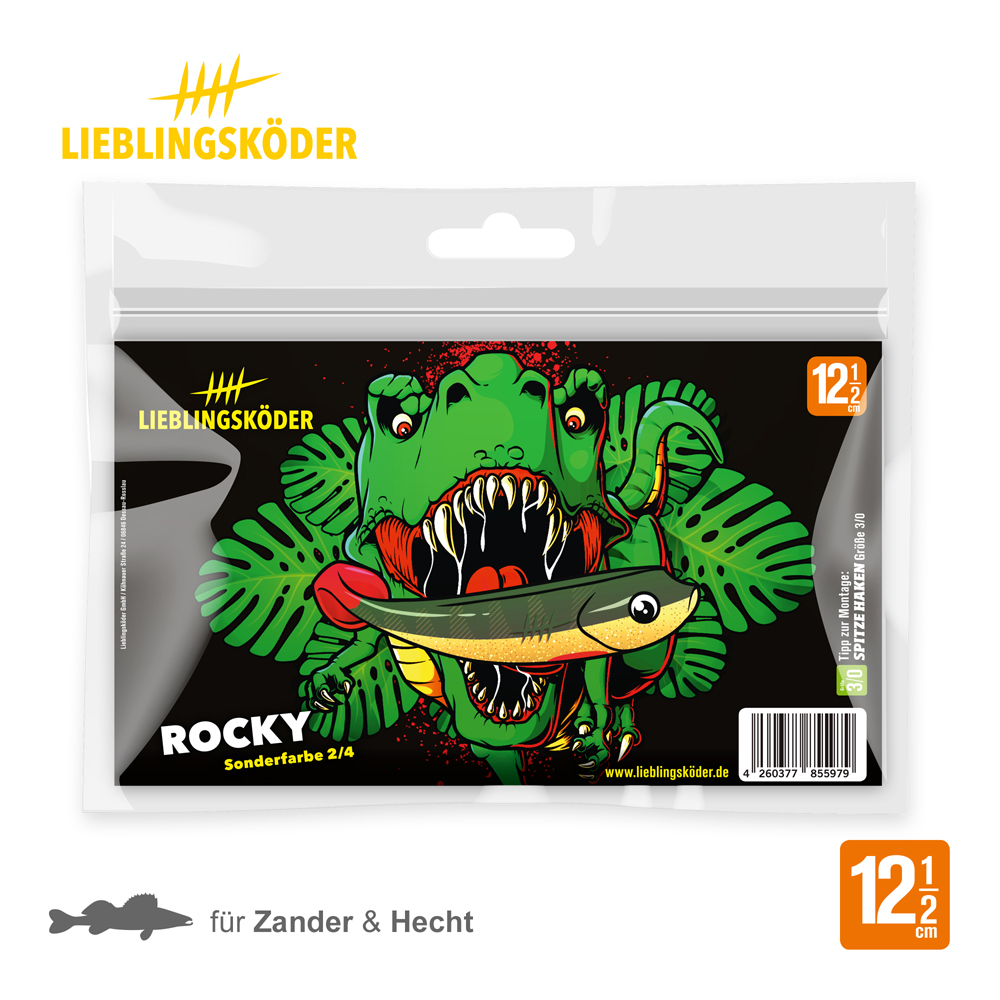 Lieblingsköder 12,5cm Rocky Gummifisch Verpackung